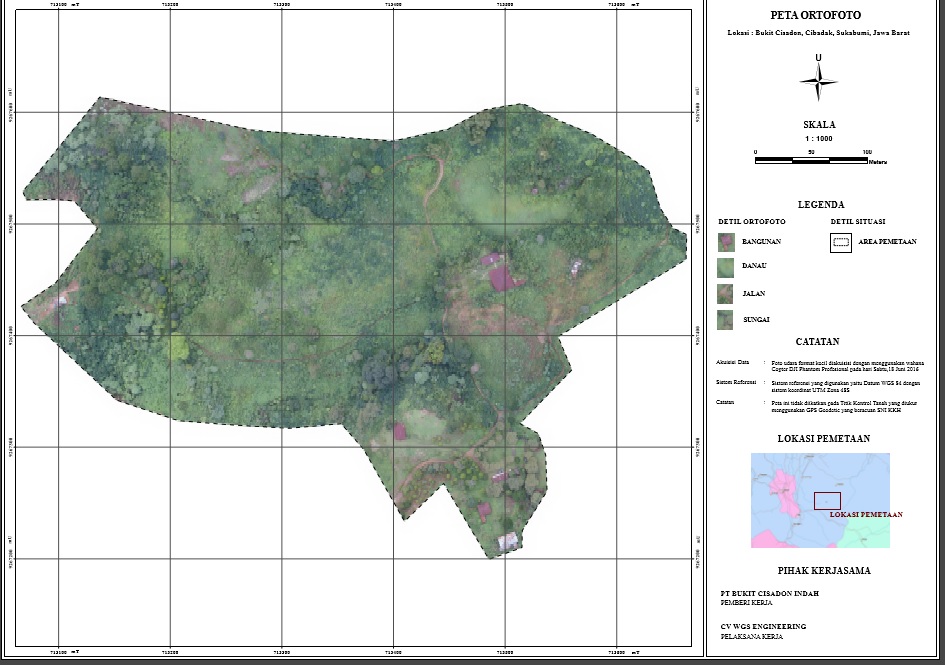 Gambar 4. Contoh Peta Orthophoto Yang Dihasilkan Dari Pemetaan Menggunakan Drone